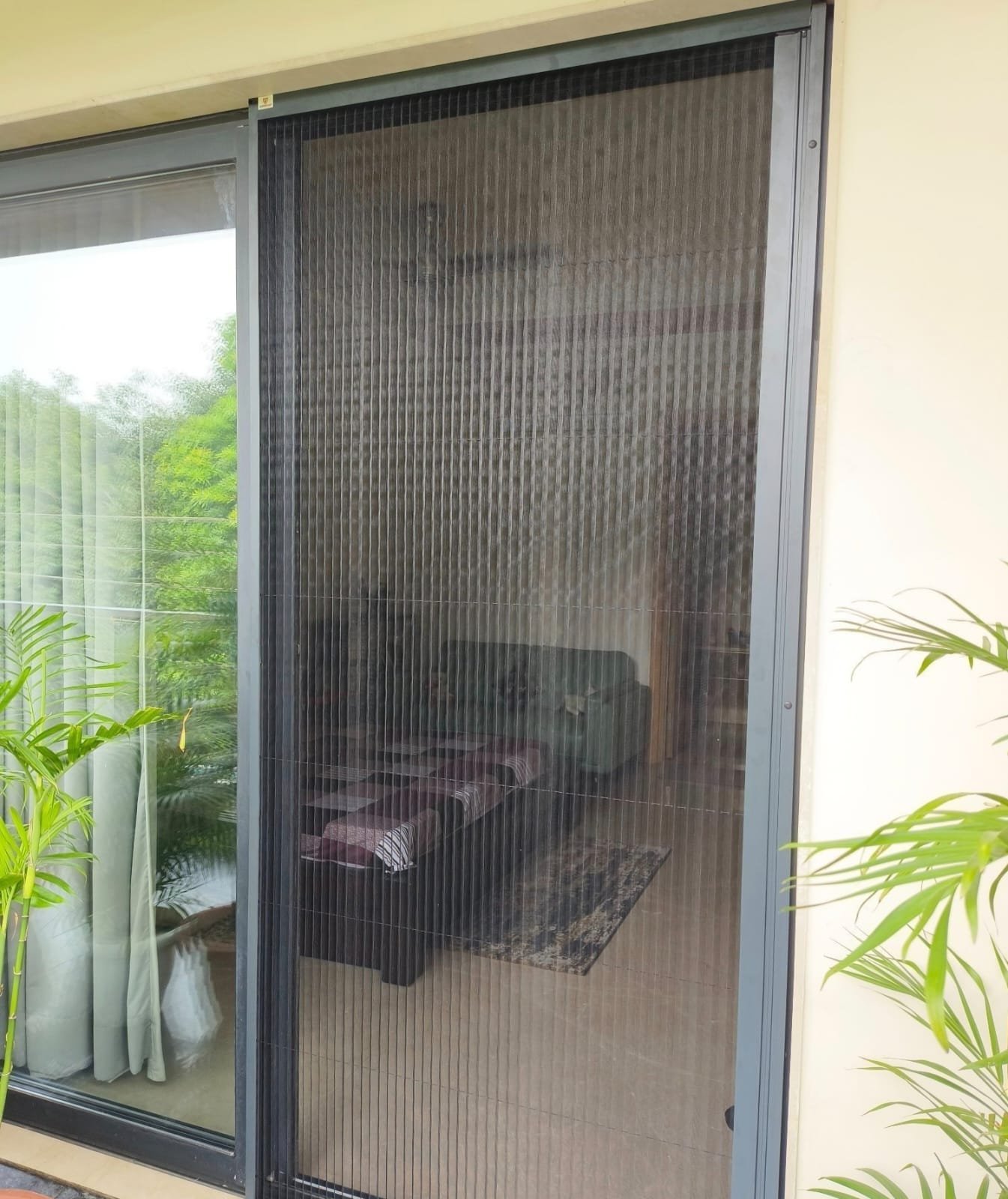 Pleated mosquito net door
